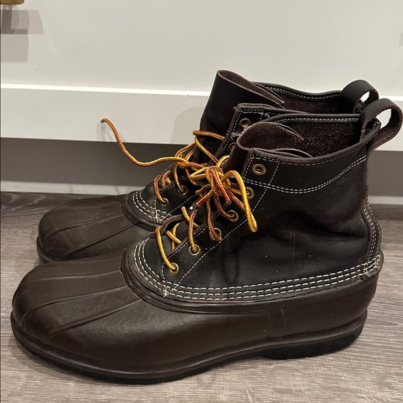 L.L. Bean Dark Brown Leather Rain Boots main image 2